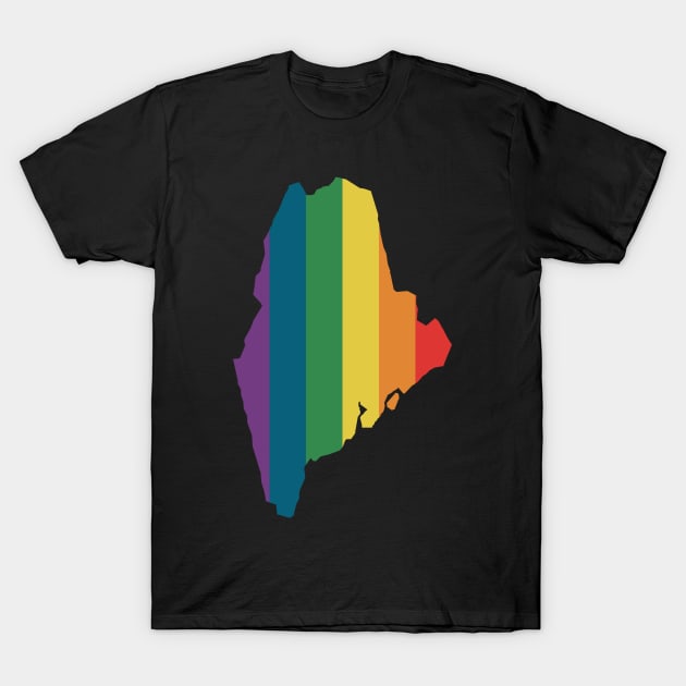 Maine State Rainbow T-Shirt by n23tees